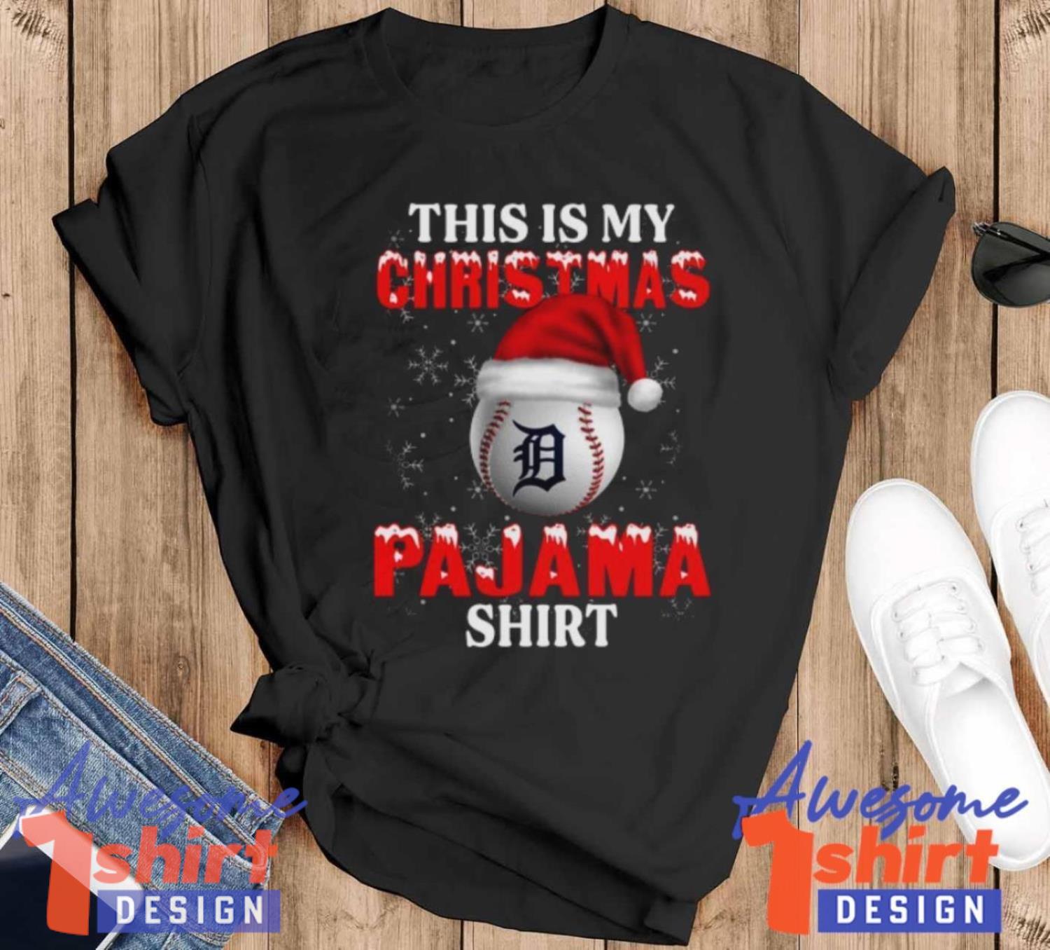 Detroit Tigers This Is My Christmas Pajama Shirt MLB T Shirt Christmas Gift For Fans