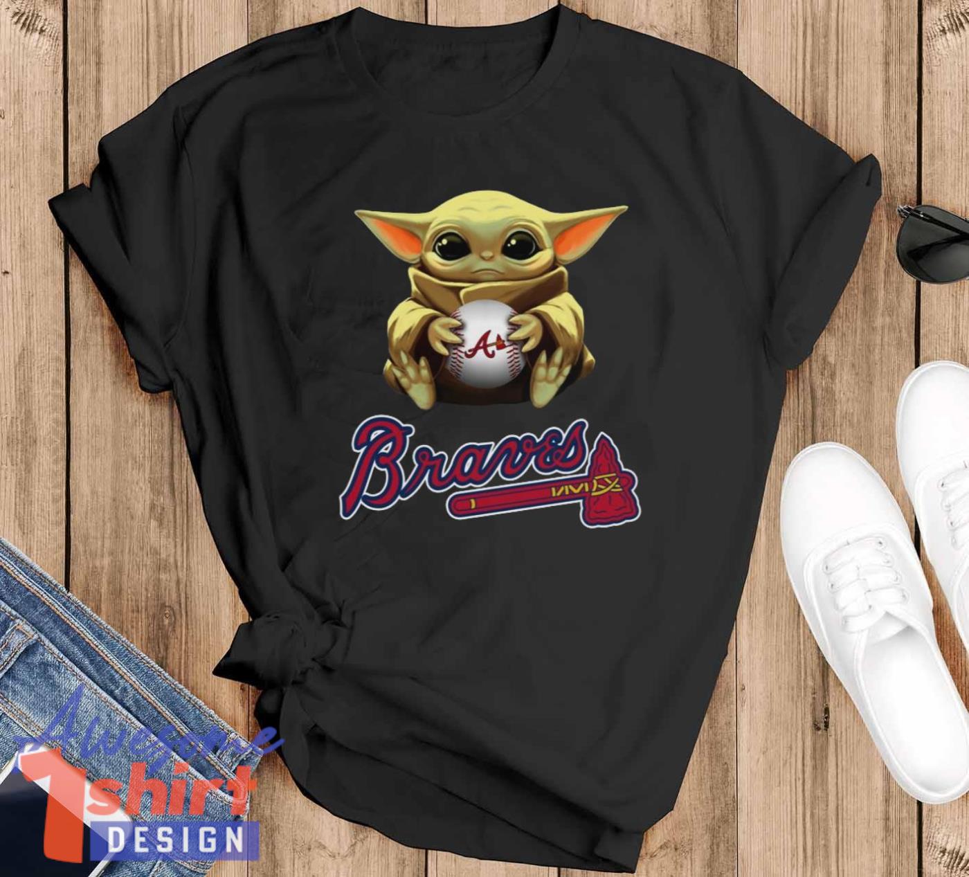 MLB Baseball Atlanta Braves Star Wars Baby Yoda Shirt For Fans