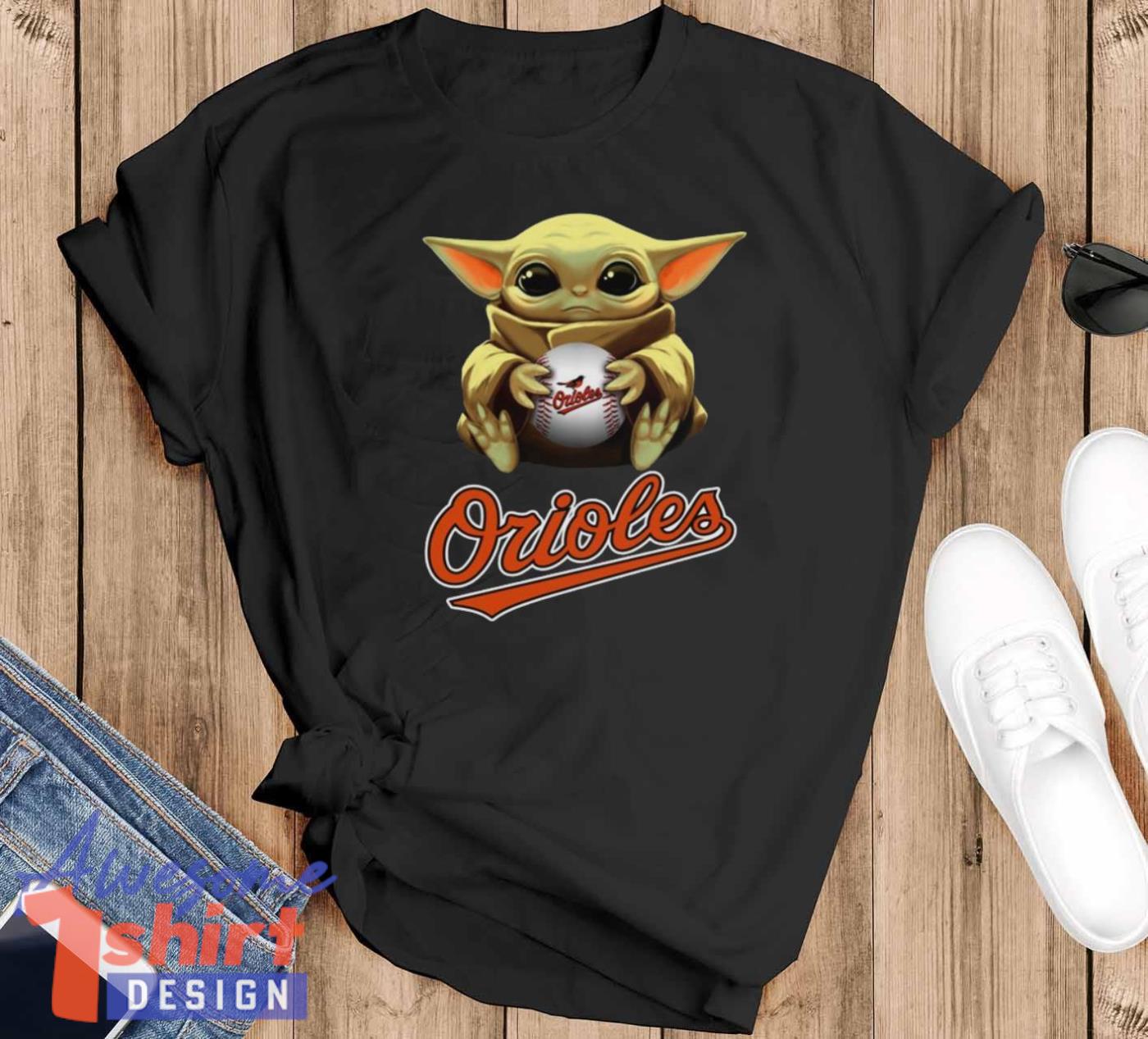 MLB Baseball Baltimore Orioles Star Wars Baby Yoda Shirt For Fans