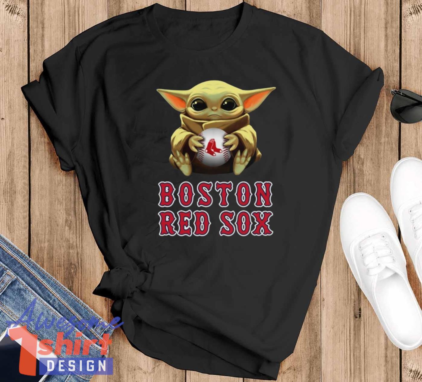 MLB Baseball Boston Red Sox Star Wars Baby Yoda Shirt For Fans