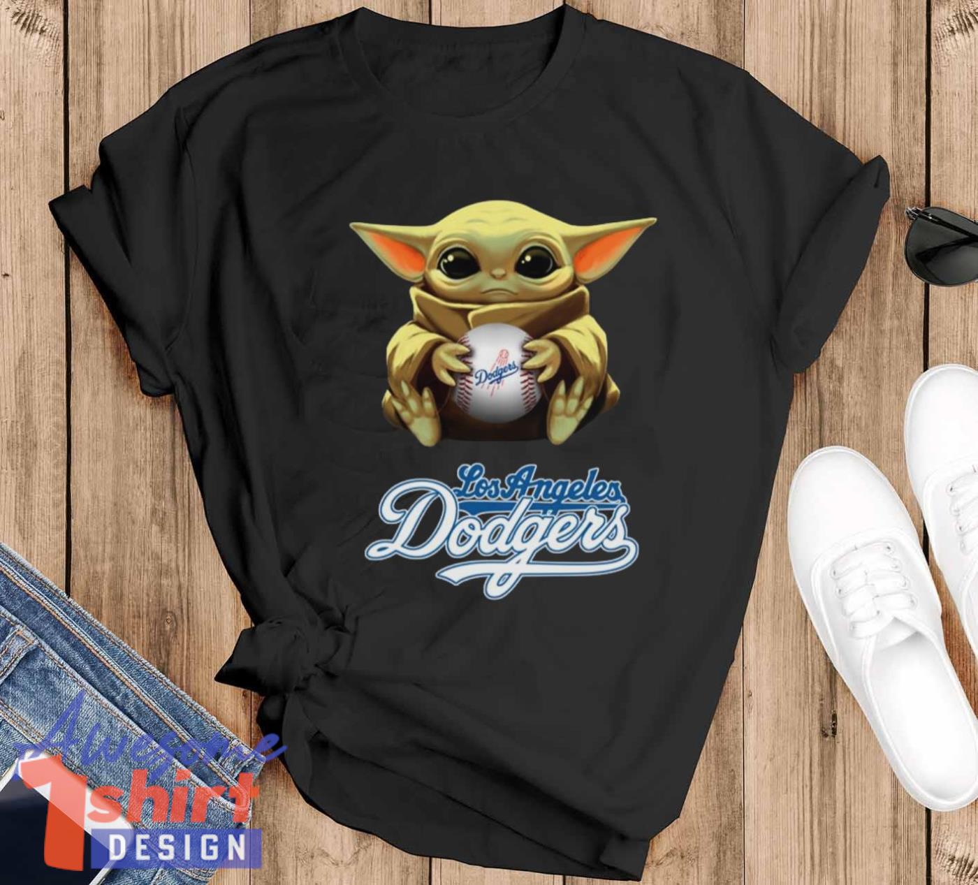 MLB Baseball Los Angeles Dodgers Star Wars Baby Yoda Shirt For Fans