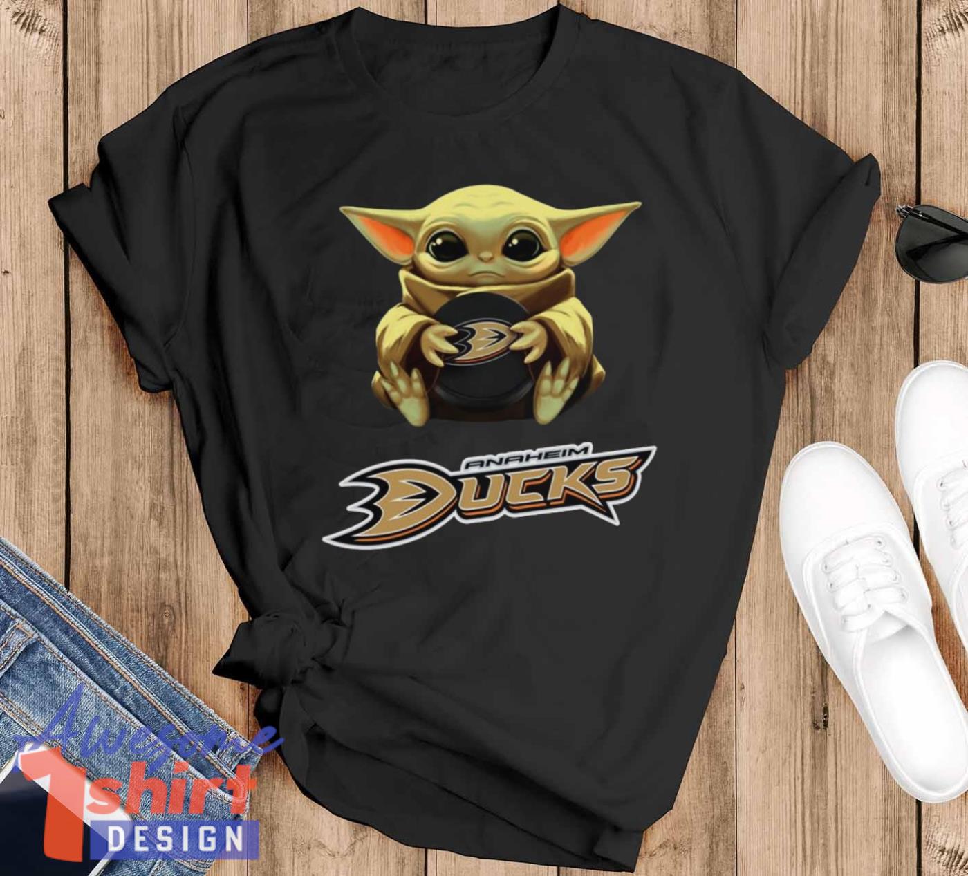 NHL Hockey Anaheim Ducks Star Wars Baby Yoda Shirt For Fans