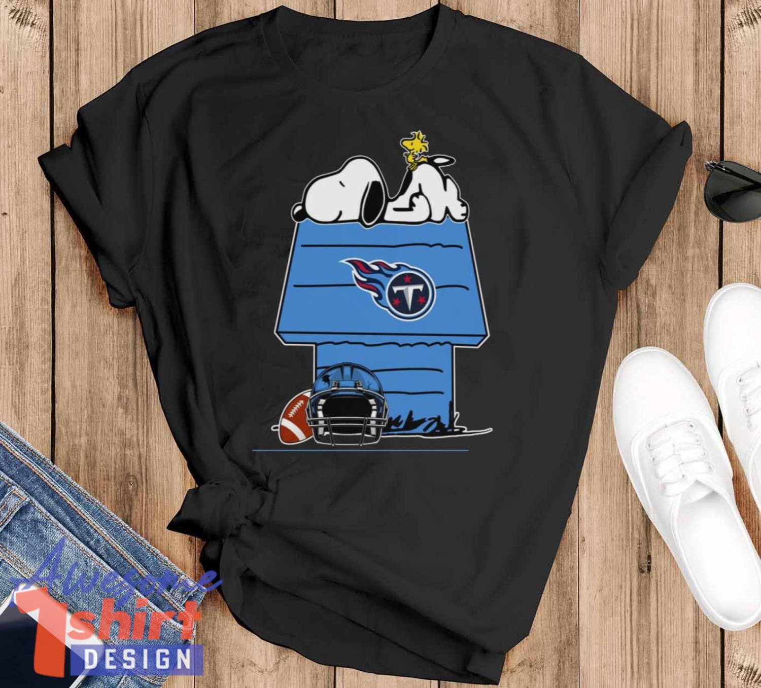 Tennessee Titans NFL Football Snoopy Woodstock The Peanuts Movie T Shirt For Fans