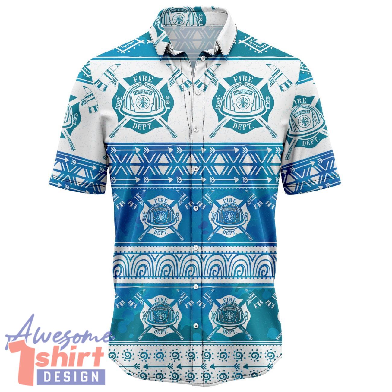 Firefighter Feather Pattern Hawaiian Shirt 3D Printed Beach Shirt