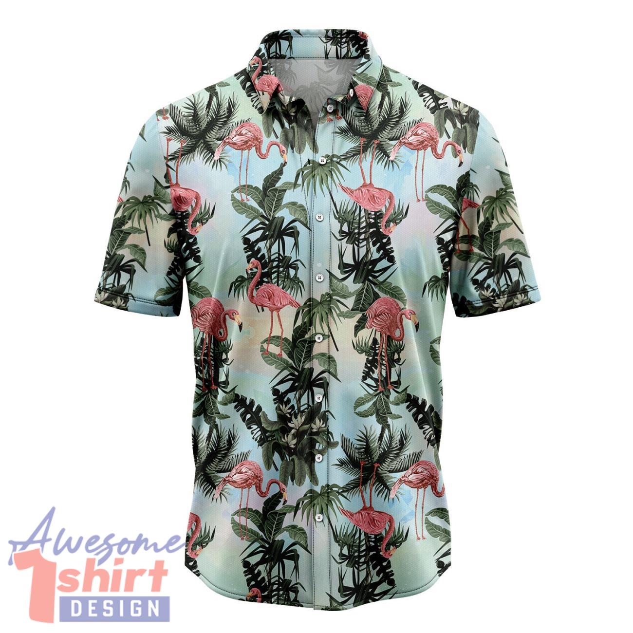 Flamingo Summer Hawaiian Shirt Short Sleeve Beach Shirt