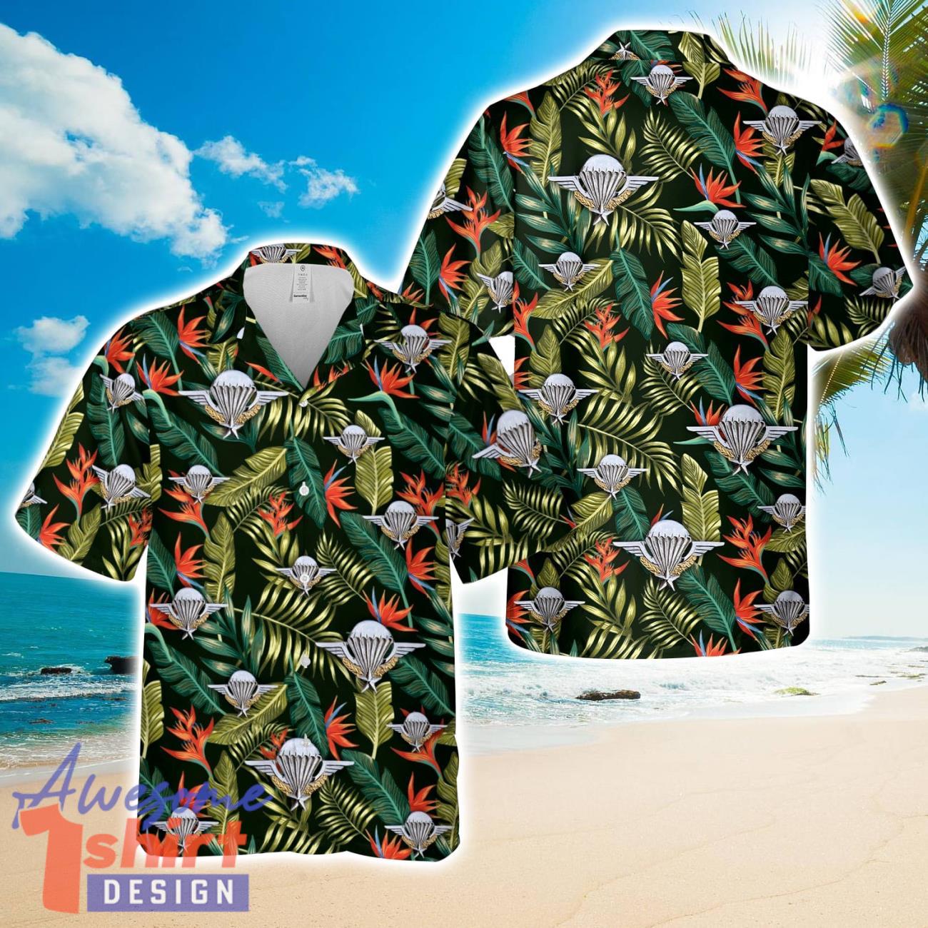 French Foreign Legion Parachute Wings 3D Full Printed Hawaiian Shirt Beach Gift Shirt