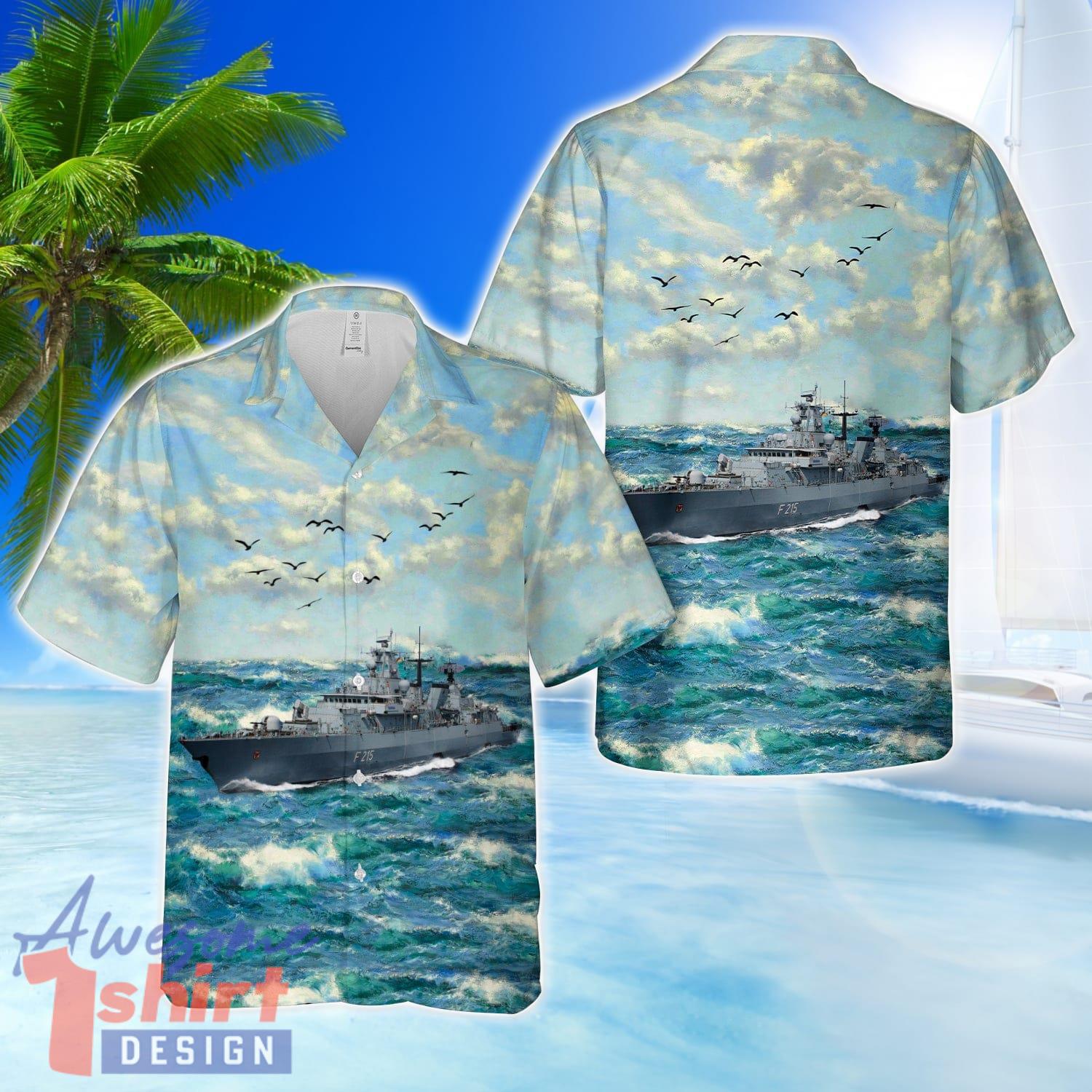 German Navy Brandenburg (F215) Brandenburg-class frigate 3D Printing Hawaiian Shirt