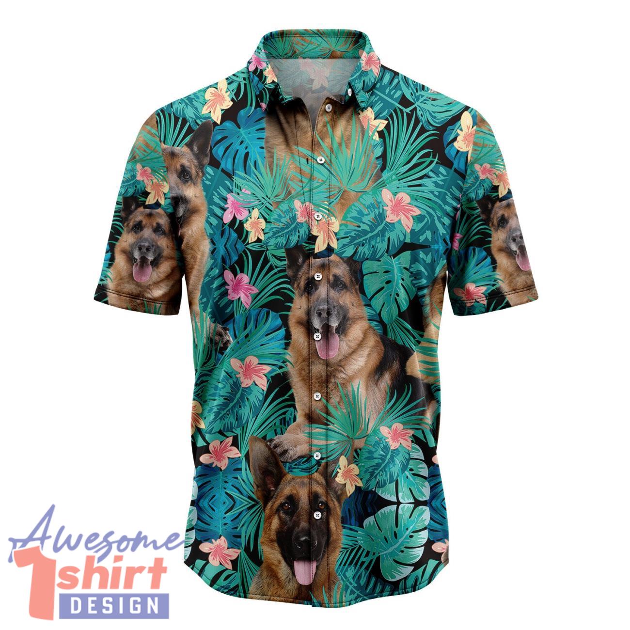 German Shepherd Tropical Hawaiian Shirt 3D Printed Beach Shirt