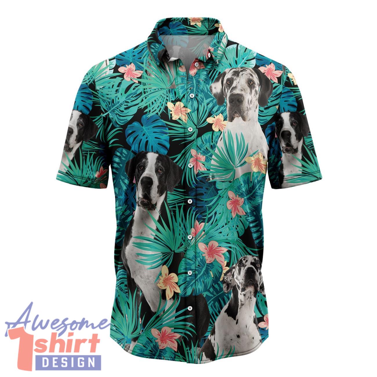 Great Dane Tropical Hawaiian Shirt 3D Printed Beach Shirt