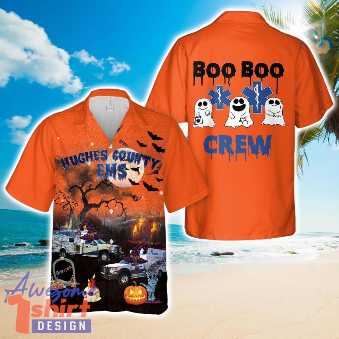 HUGHES COUNTY EMS HALLOWEEN Hawaiian Shirt Beach Shirt For Men Women