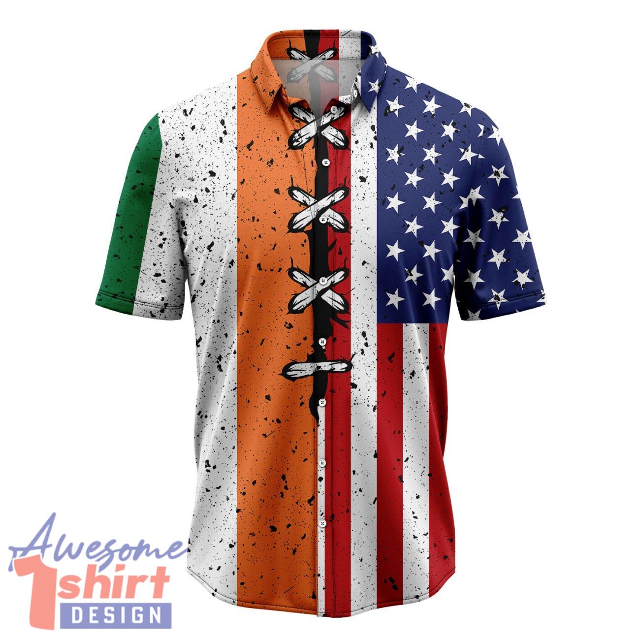 Irish USA Flag Aloha Hawaiian Shirt Beach Summer Gift