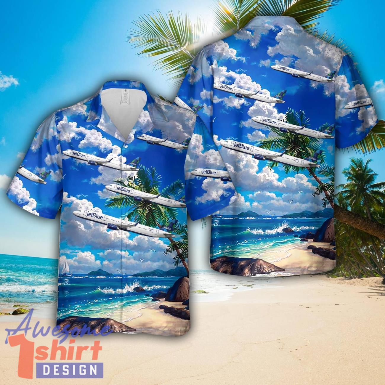 jetBlue Airways This Magic MoMint Airbus A321-231SL N946JL Hawaiian Shirt Beach Shirt For Men Woemn