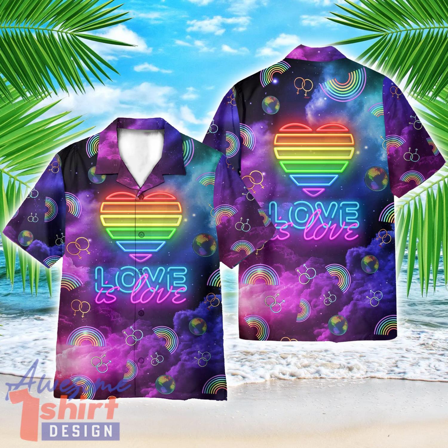 LGBT Galaxy Love Is Love AOP Hawaiian Shirt Cute Summer Holiday Gift