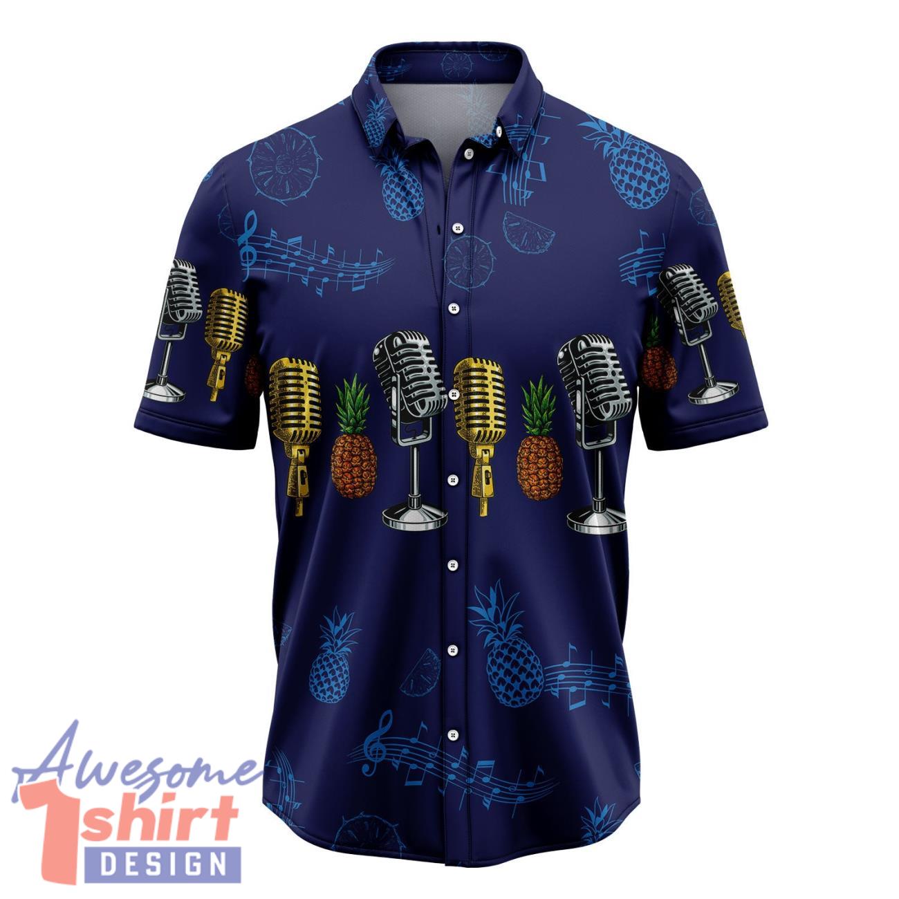 Microphone Musical Instrument Hawaiian Shirt 3D Printed Beach Shirt