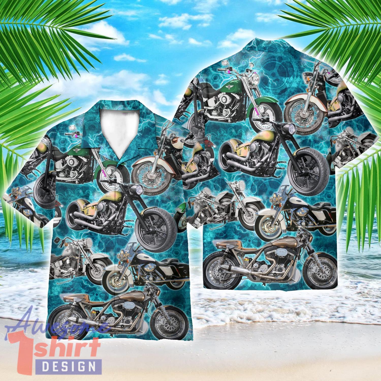 Motorcycles Once A Biker AOP Hawaiian Shirt Cute Summer Holiday Gift