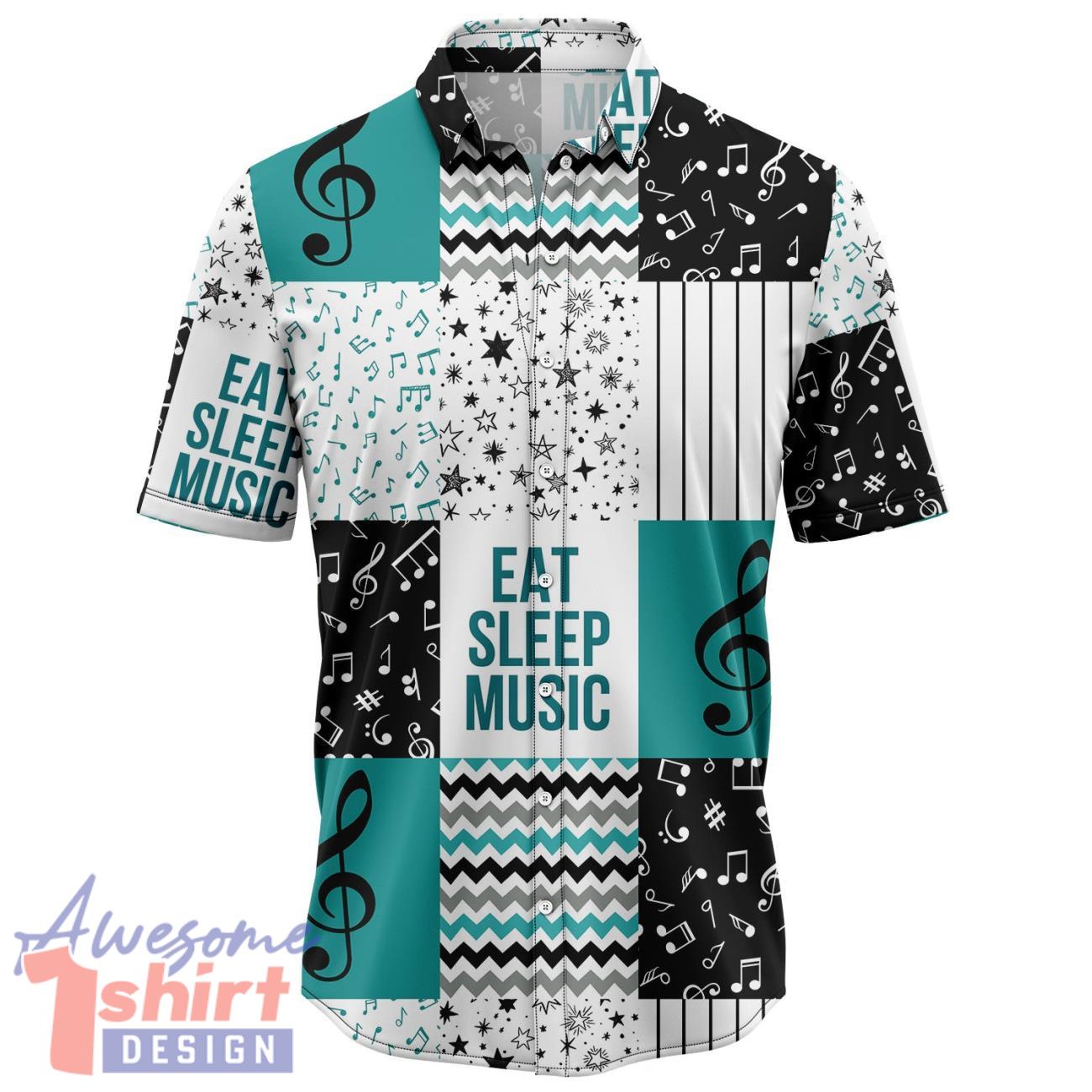 Music Shape Pattern Hawaiian Shirt Short Sleeve Beach Shirt