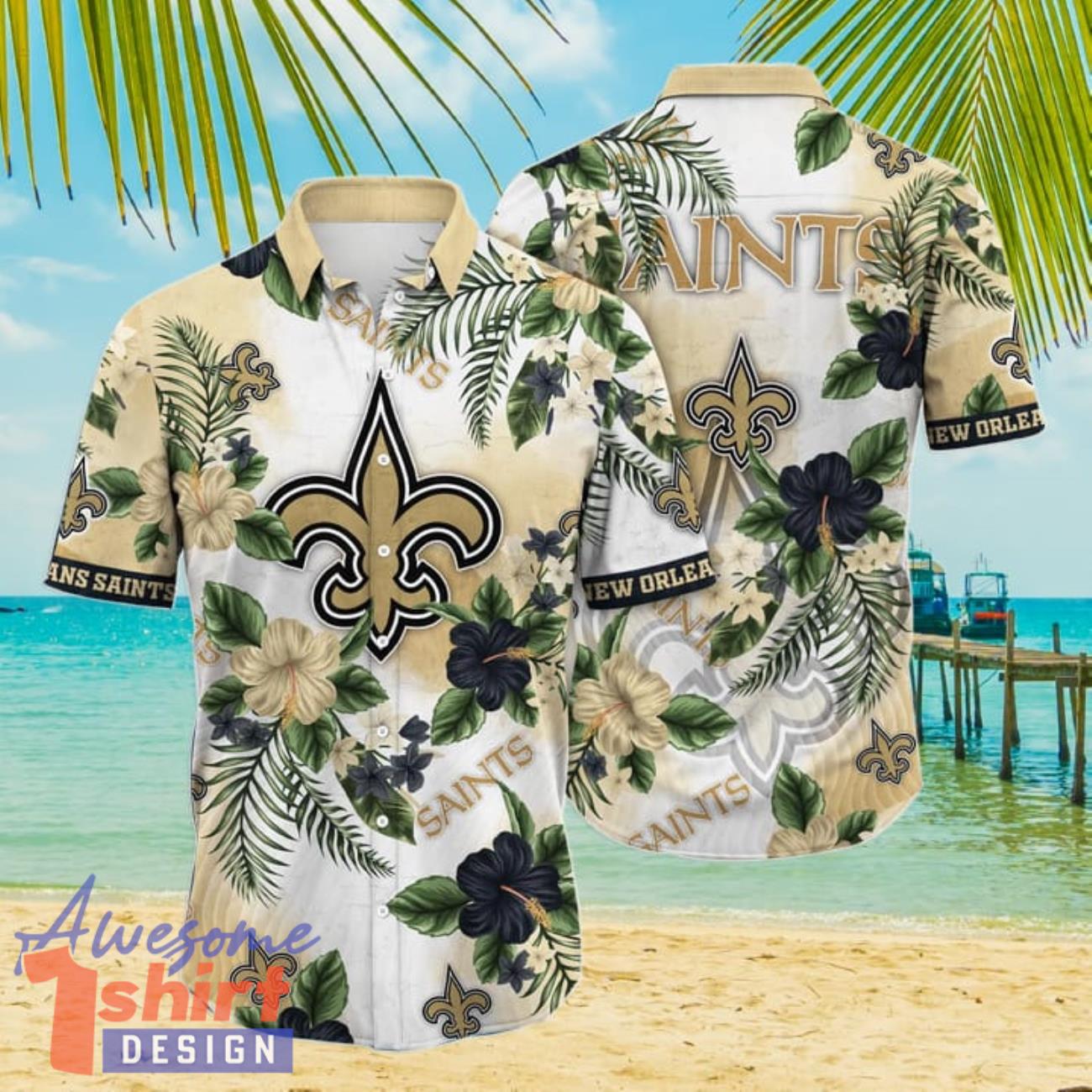 New Orleans Saints NFL Flower Hibiscus Tropical 3D Hawaiian Shirt Gift Ideas For Summer