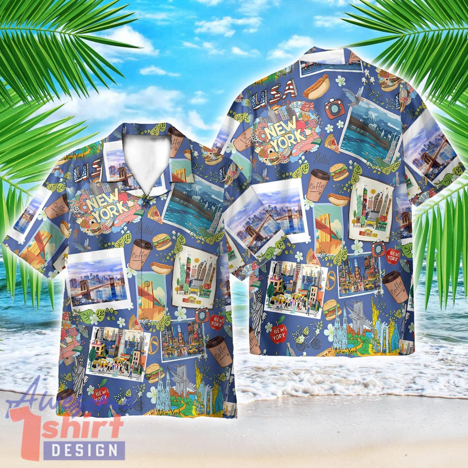 New York City Love AOP Hawaiian Shirt Beach Lover Summer Gift Shirt