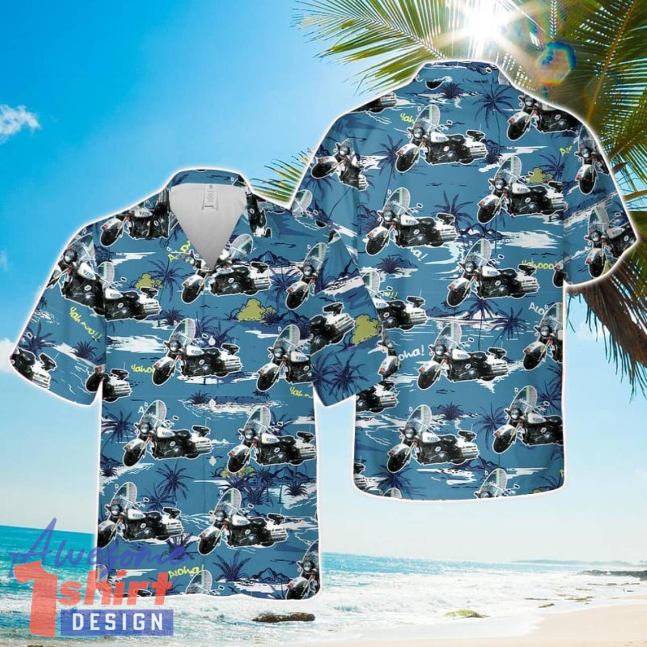 New York City Police Department Highway Patrol Police Motorcycle Hawaiian Shirt Beach Shirt For Men Women