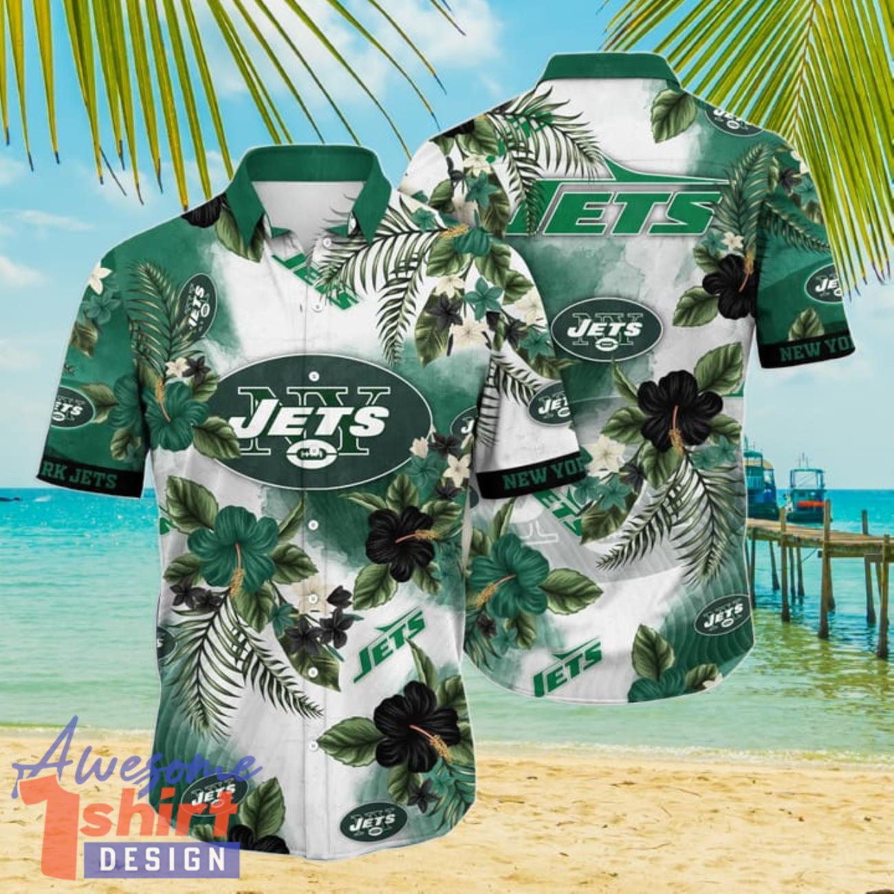 New York Jets NFL Flower Hibiscus Tropical 3D Hawaiian Shirt Gift Ideas For Summer