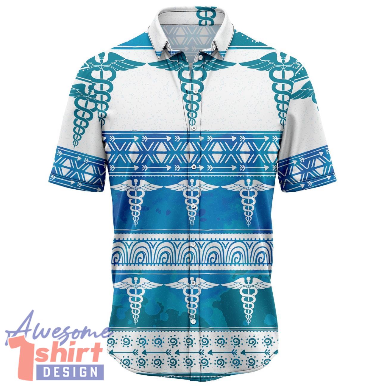 Nurse Feather Pattern Hawaiian Shirt 3D Printed Beach Shirt