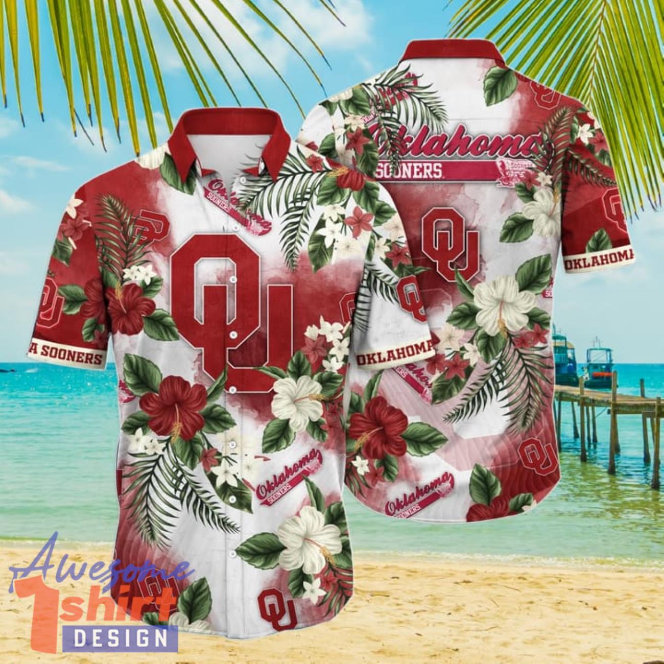 Oklahoma Sooners NCAA1 Flower Hibiscus Tropical 3D Hawaiian Shirt Gift Ideas For Summer