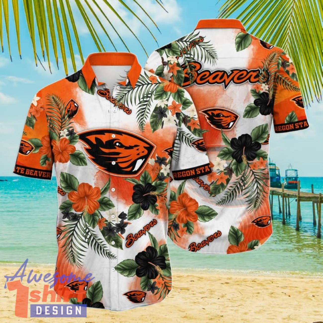 Oregon State Beavers NCAA2 Flower Hibiscus Tropical 3D Hawaiian Shirt Gift Ideas For Summer