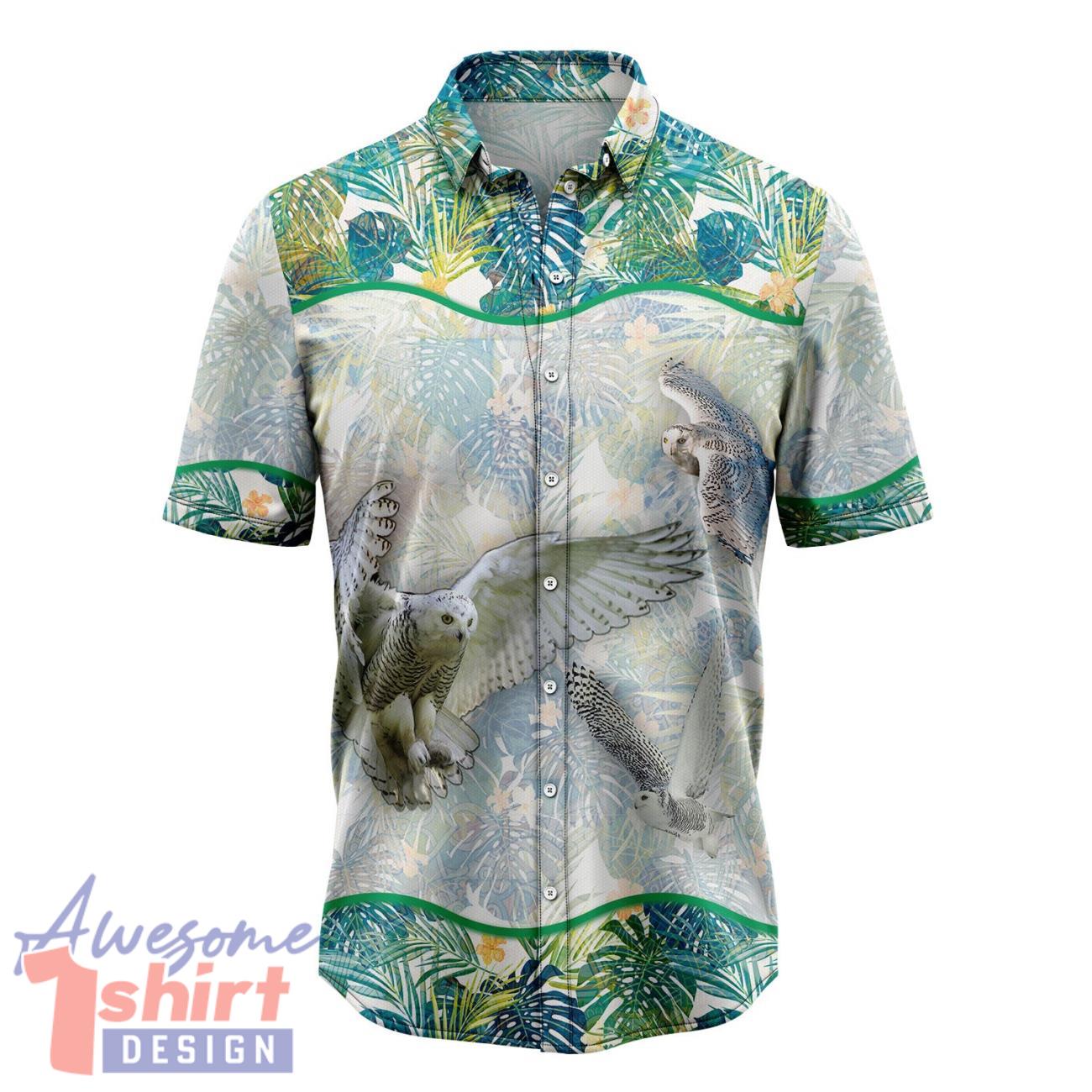 Owl Tropical Hawaiian Shirt Short Sleeve Beach Shirt