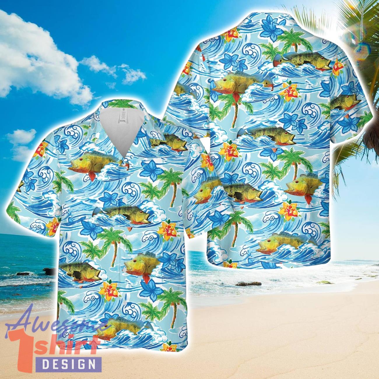 Peacock Bass 3D Full Printed Hawaiian Shirt Beach Gift Shirt