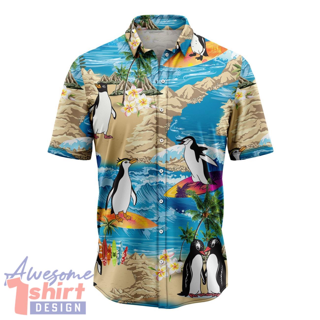 Penguin Summer Vacation Hawaiian Shirt Short Sleeve Beach Shirt