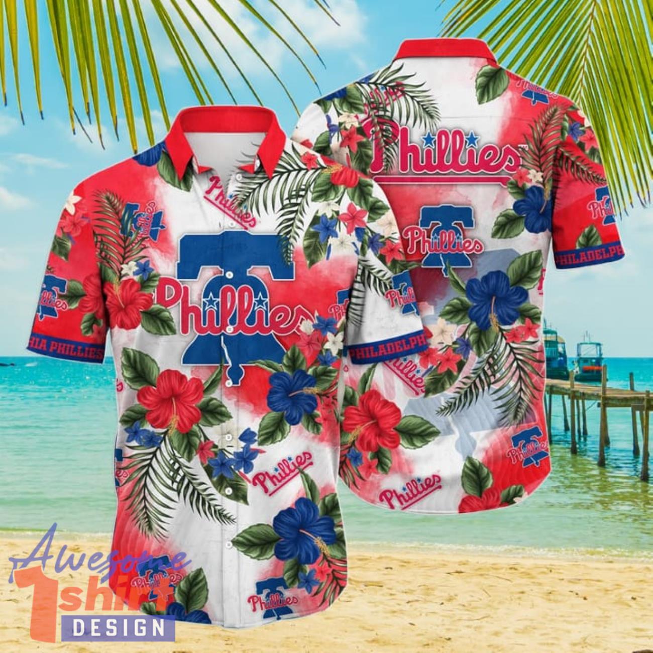 Philadelphia Phillies MLB Flower Hibiscus Tropical 3D Hawaiian Shirt Gift Ideas For Summer