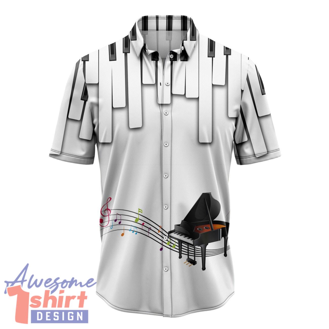 Piano Keyboard Aloha Hawaiian Shirt Beach Lover Gift