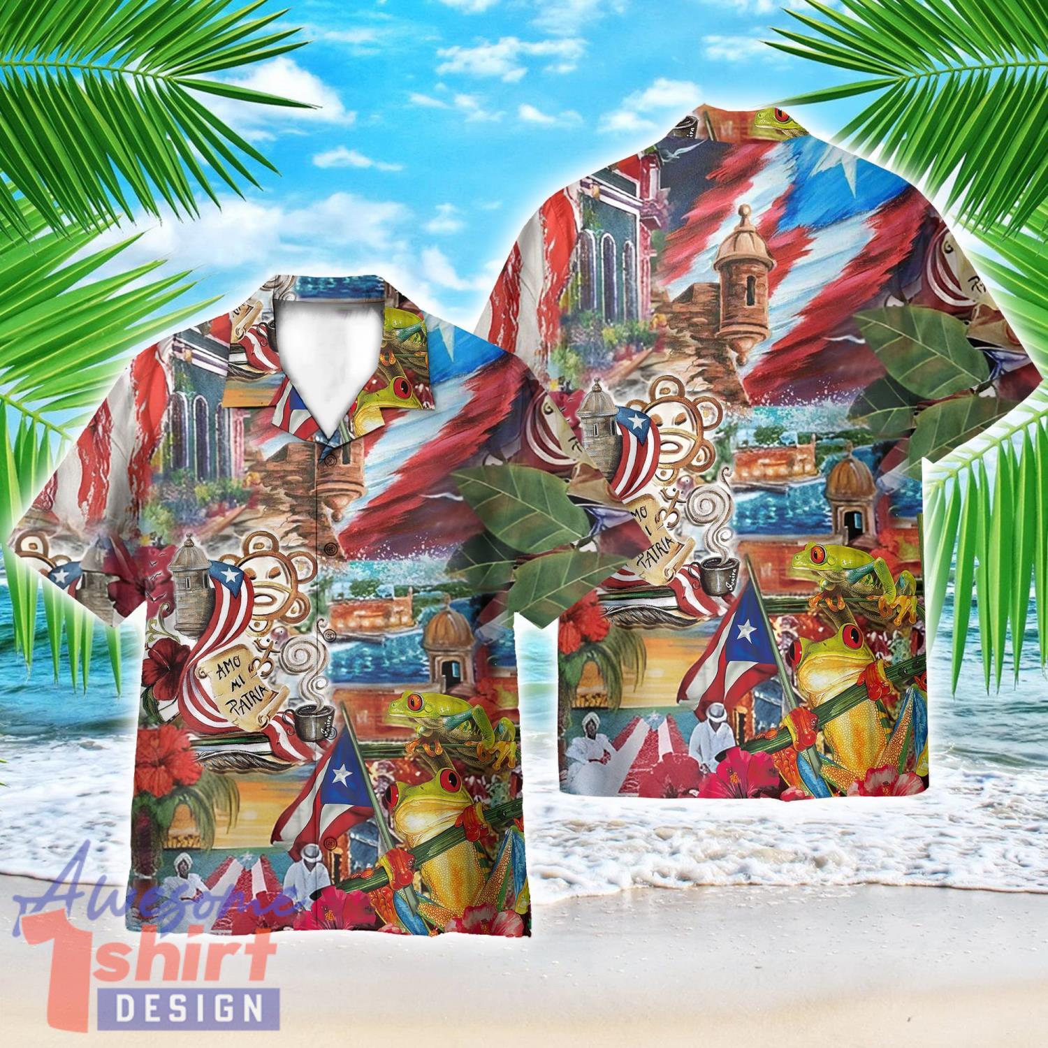 Puerto Rico Aesthetic Amo Mi Patria AOP Hawaiian Shirt Beach Lover Summer Gift Shirt