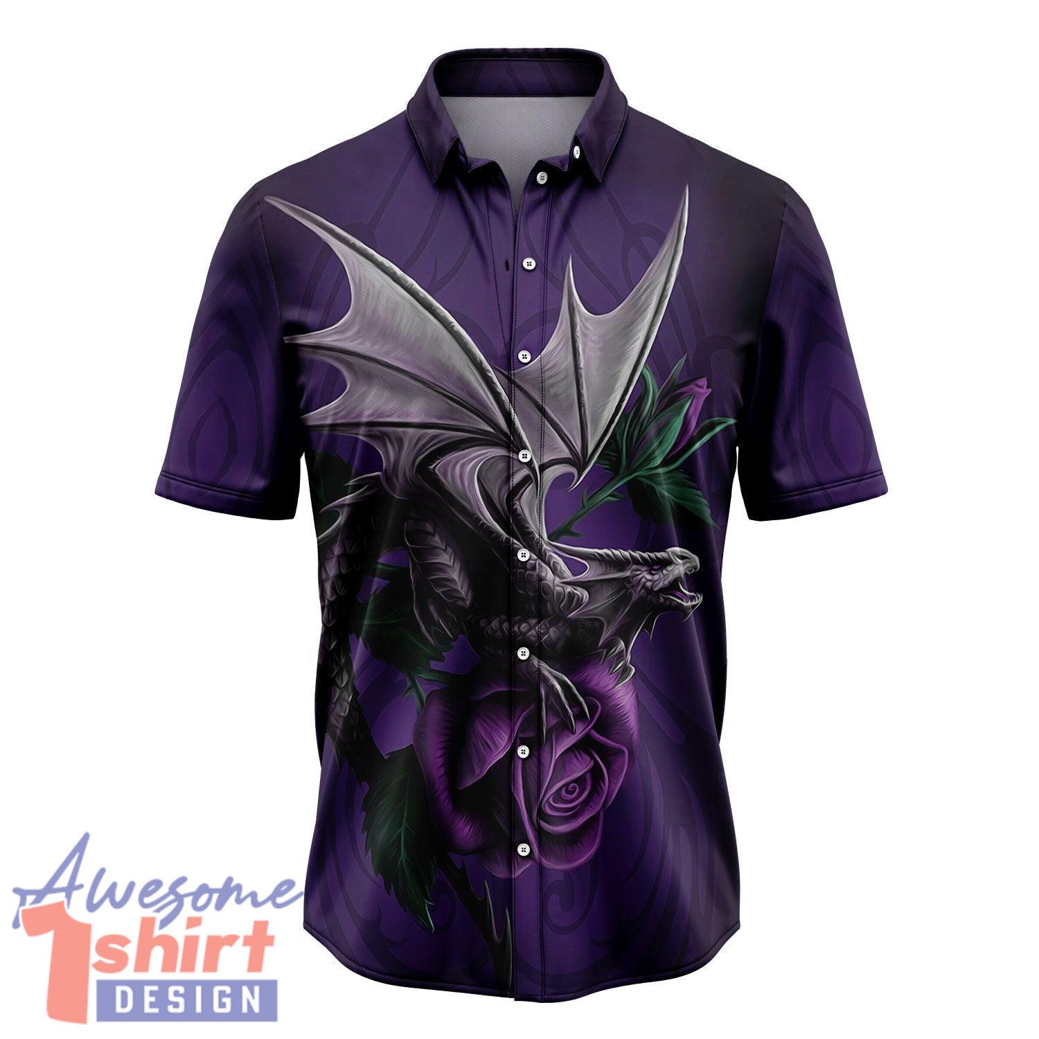 Purple Dragon Hawaiian Shirt Aloha Beach Shirt For Summer Holiday