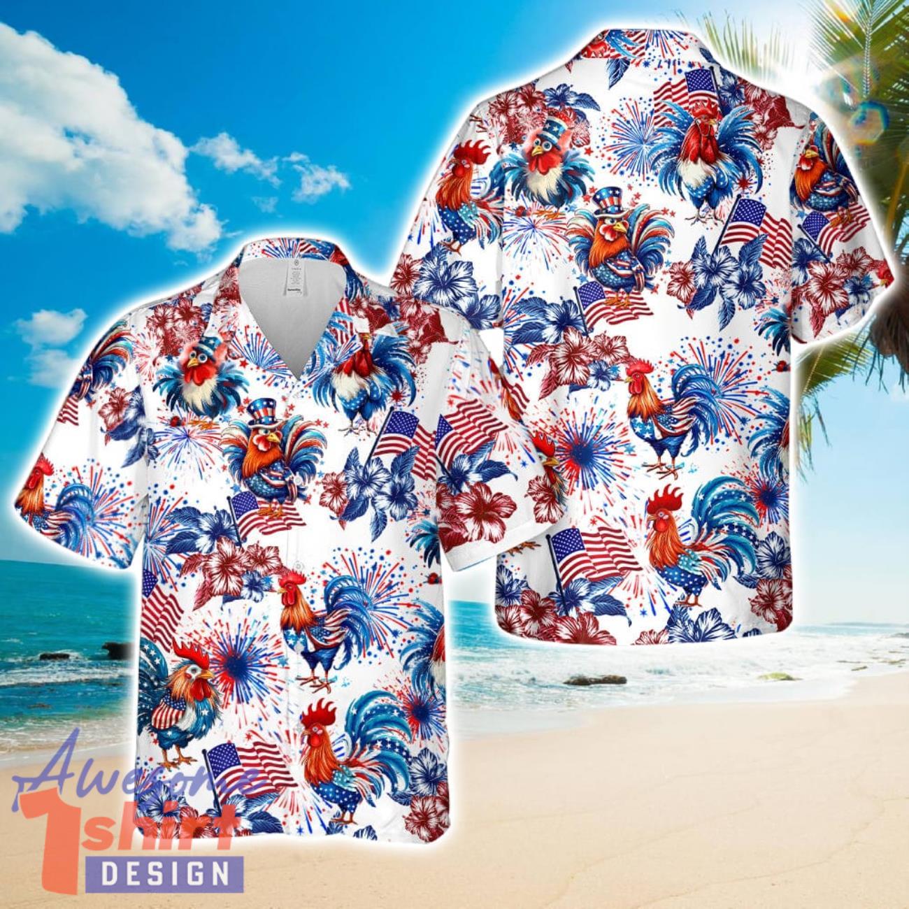 Rooster, 4th Of July Hawaiian Shirt Aloha Beach Summer Shirt