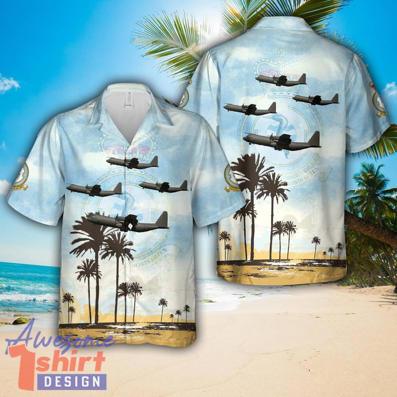 Royal Air Force Lockheed C-130K, Hercules C.3, XV294, 47 Squadron Hawaiian Shirt Beach Shirt For Men Women