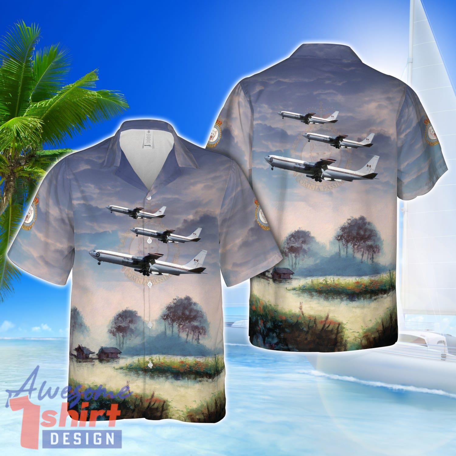 Royal Canadian Air Force 437 Transport Squadron Boeing CC-137 (Boeing 707) 3D Printing Hawaiian Shirt