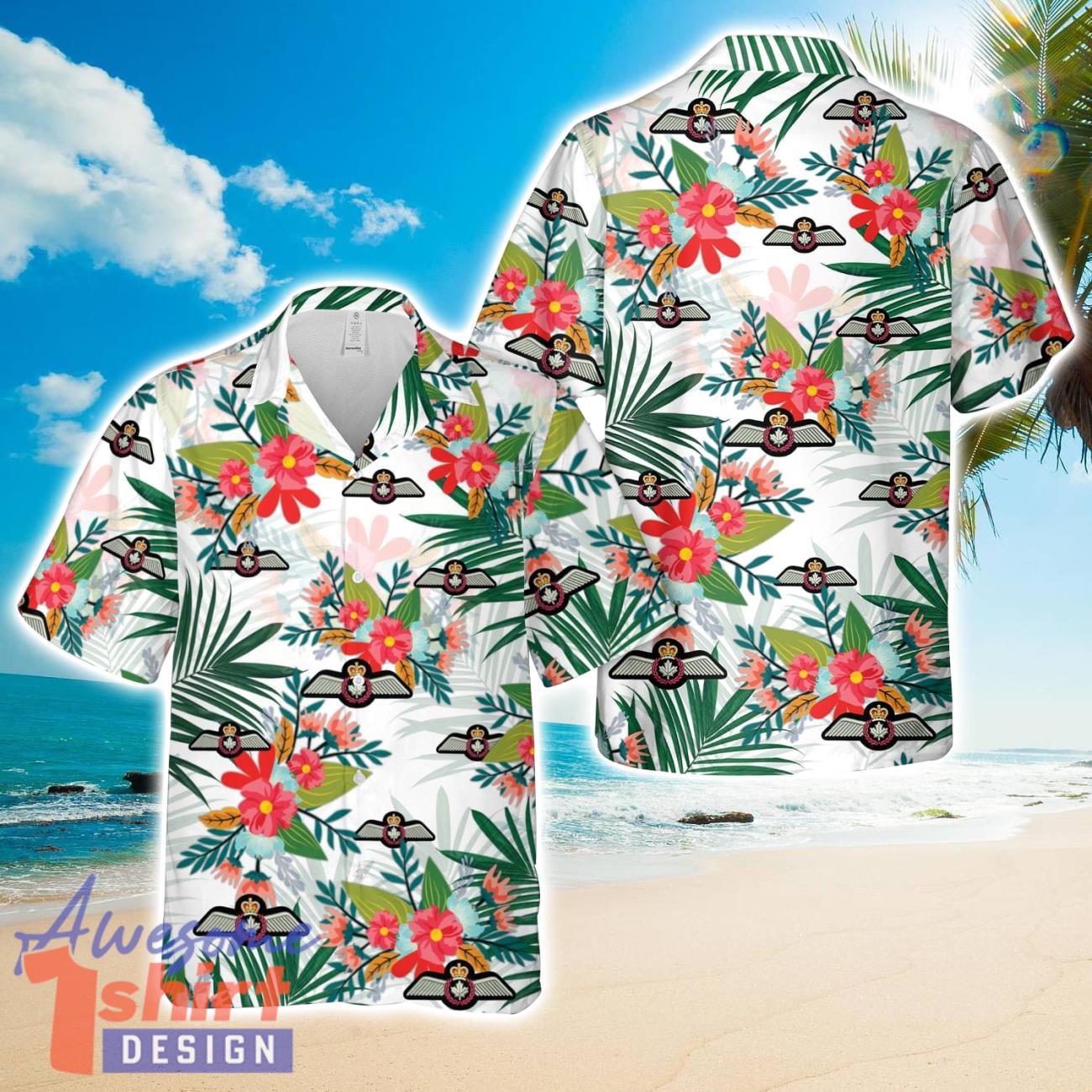 Royal Canadian Air Force Pilot Flying Badge 3D Full Printed Hawaiian Shirt Beach Gift Shirt