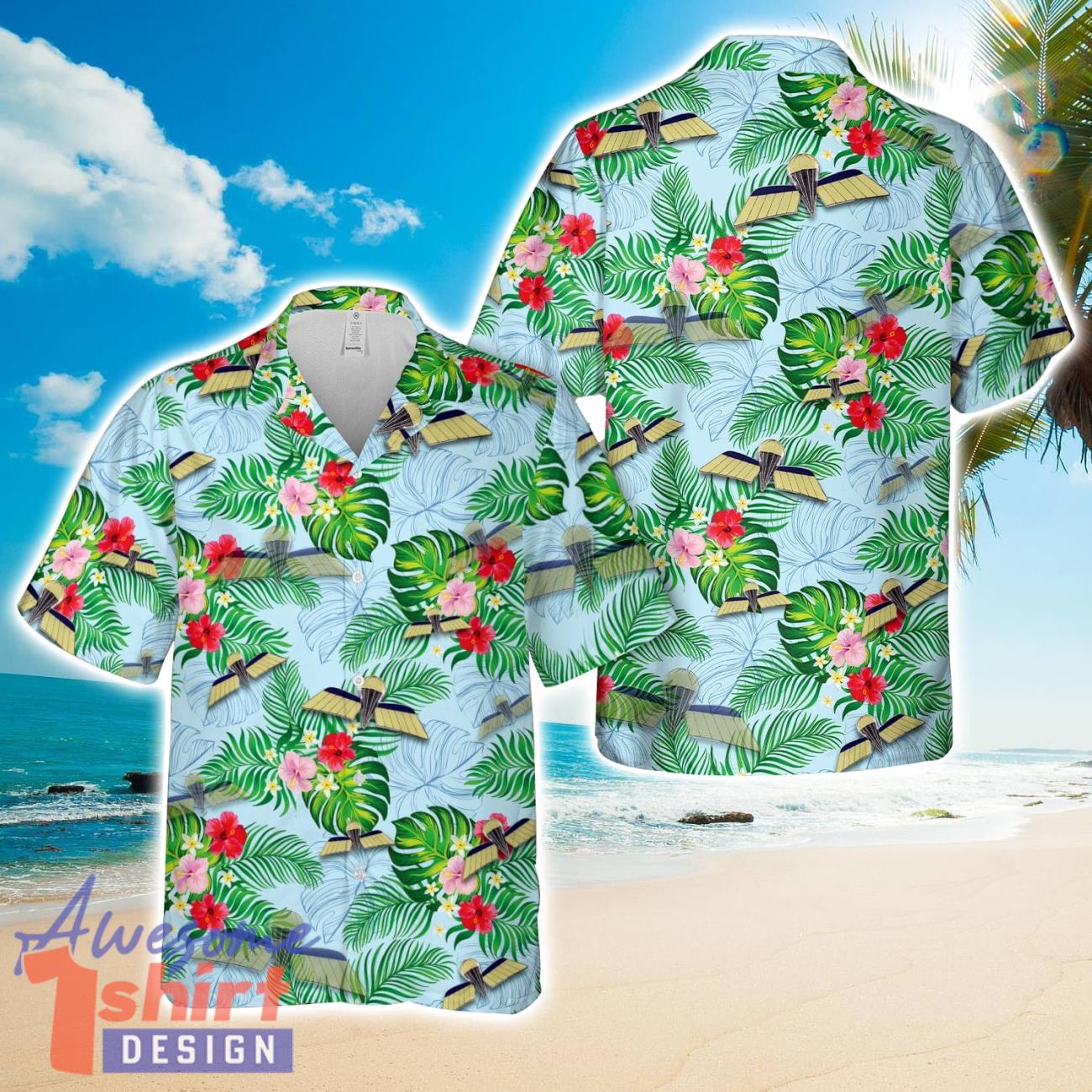 Royal Netherland Army Paratrooper B Wings Hawaiian Shirt Aloha Beach Summer Shirt