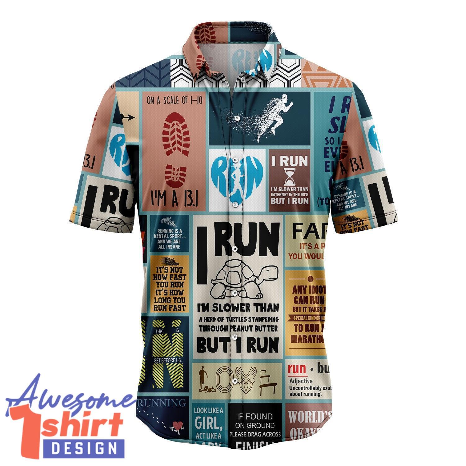 Running Life Hawaiian Shirt Aloha Beach Shirt For Summer Holiday