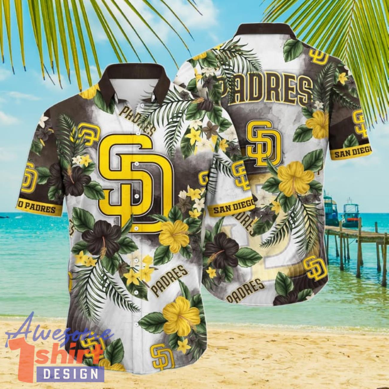 San Diego Padres MLB Flower Hibiscus Tropical 3D Hawaiian Shirt Gift Ideas For Summer