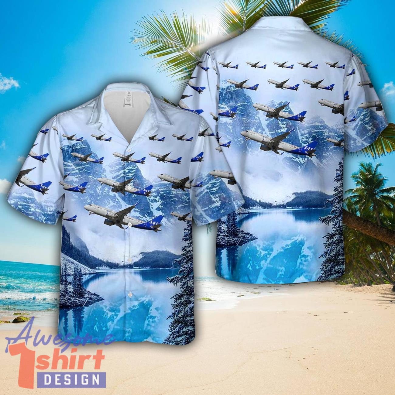 SAS Scandinavian Airlines Airbus A320N SE-ROY Hawaiian Shirt Beach Shirt For Men Woemn