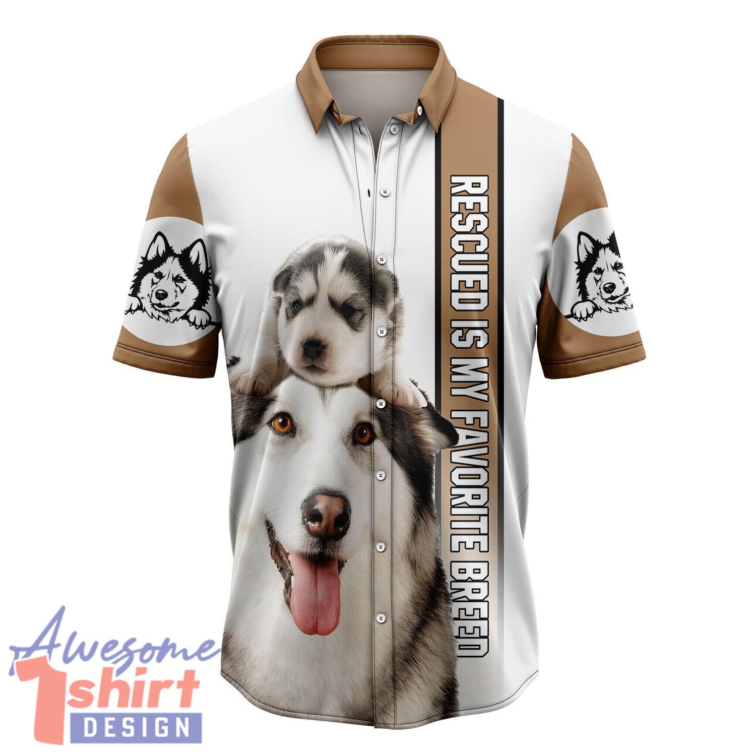 Siberian Husky Is My Favorite Breed Hawaiian Shirt Aloha Beach Shirt For Summer Holiday