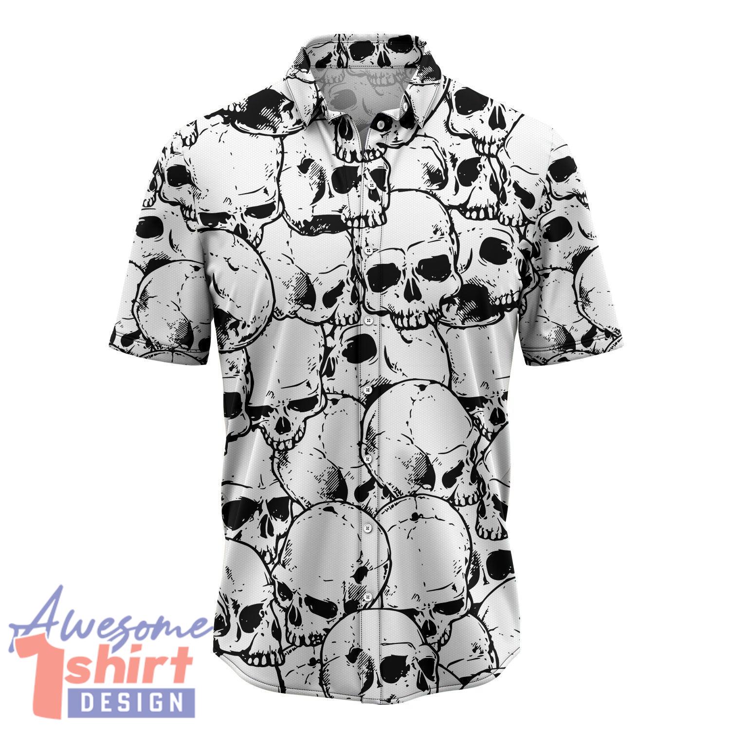 Skull Art Hawaiian Shirt Aloha Beach Shirt For Summer Holiday