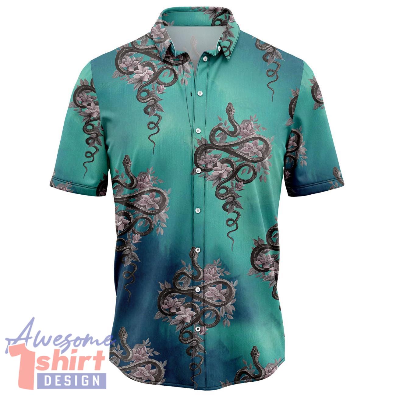 Snake Flower Hawaiian Shirt Short Sleeve Beach Shirt