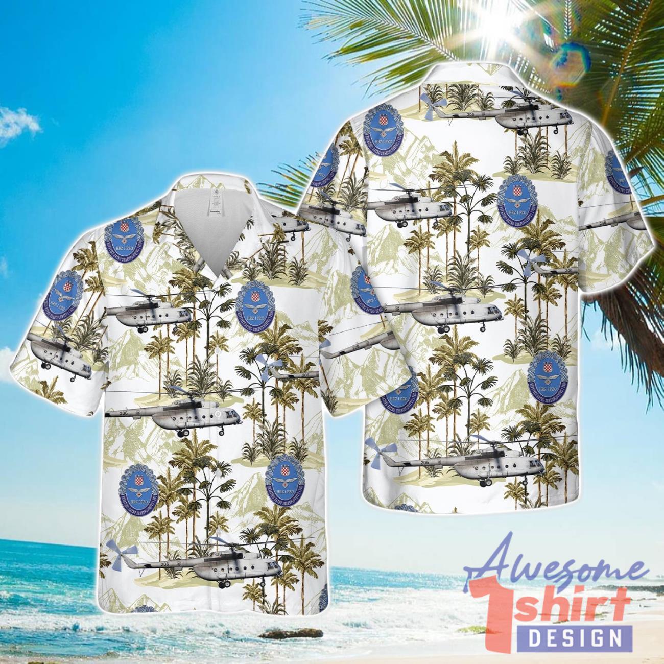 Croatian Air Force Mil Mi-8MTV-1 Hip Hawaiian Shirt Summer Holiday Gift