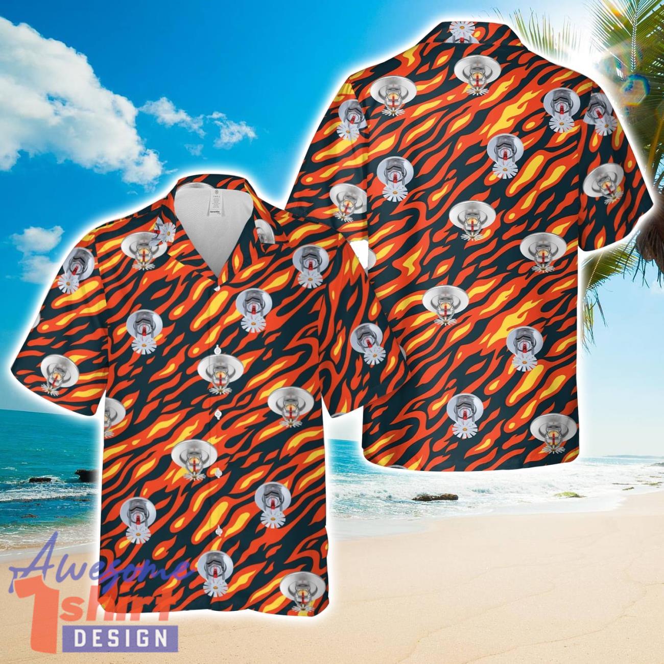 Fire Sprinkler 3D Beach Shirt Summer Hawaiian Shirt