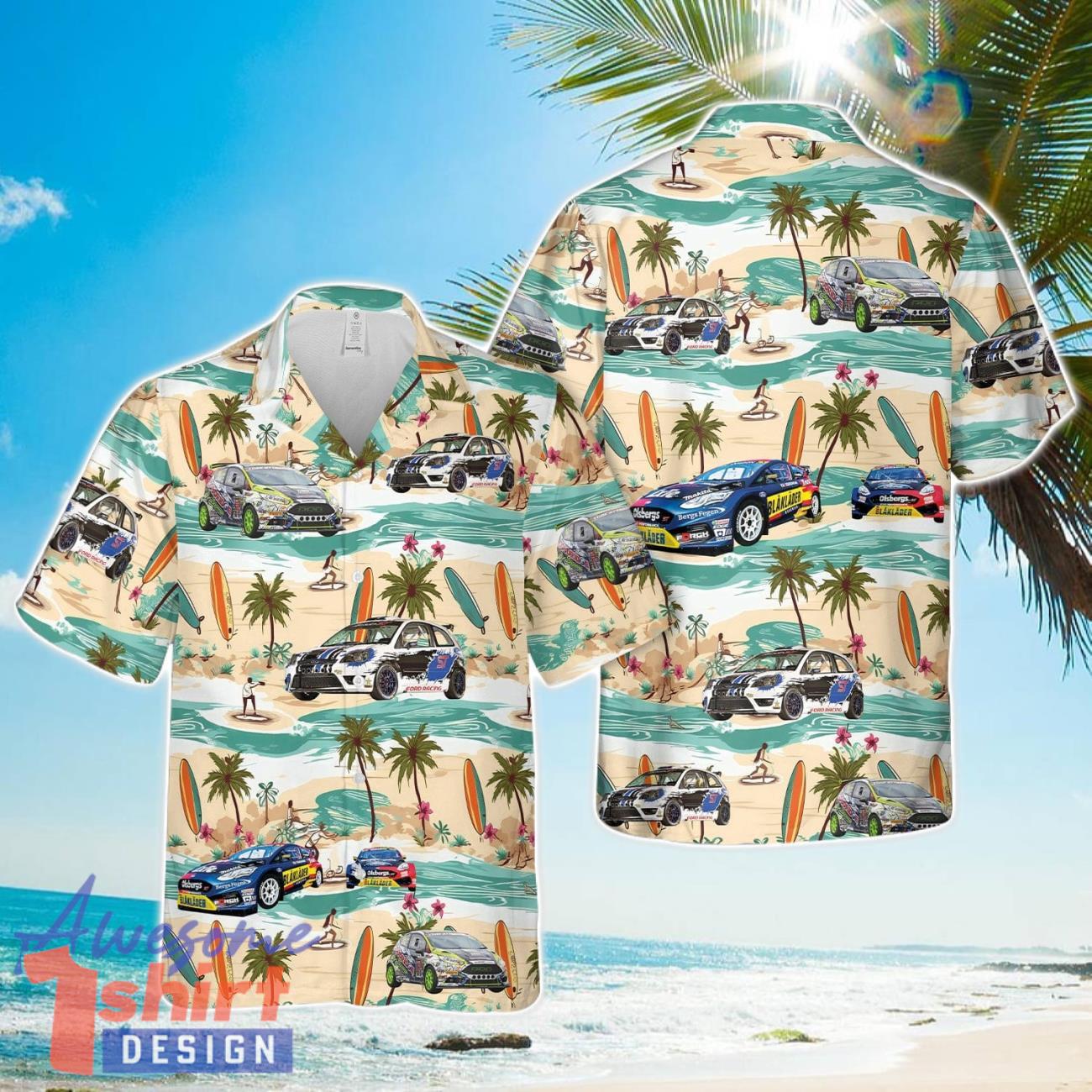 Ford Fiesta ST motorsport racing Hawaiian Shirt 3D Printed Beach Lover Gift