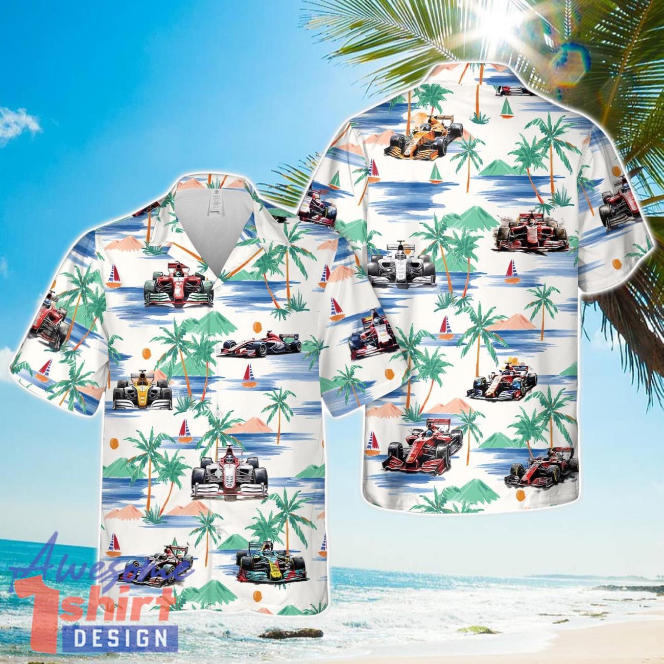 Formula 1 Team Cars Hawaiian Shirt 3D Printed Beach Lover Gift