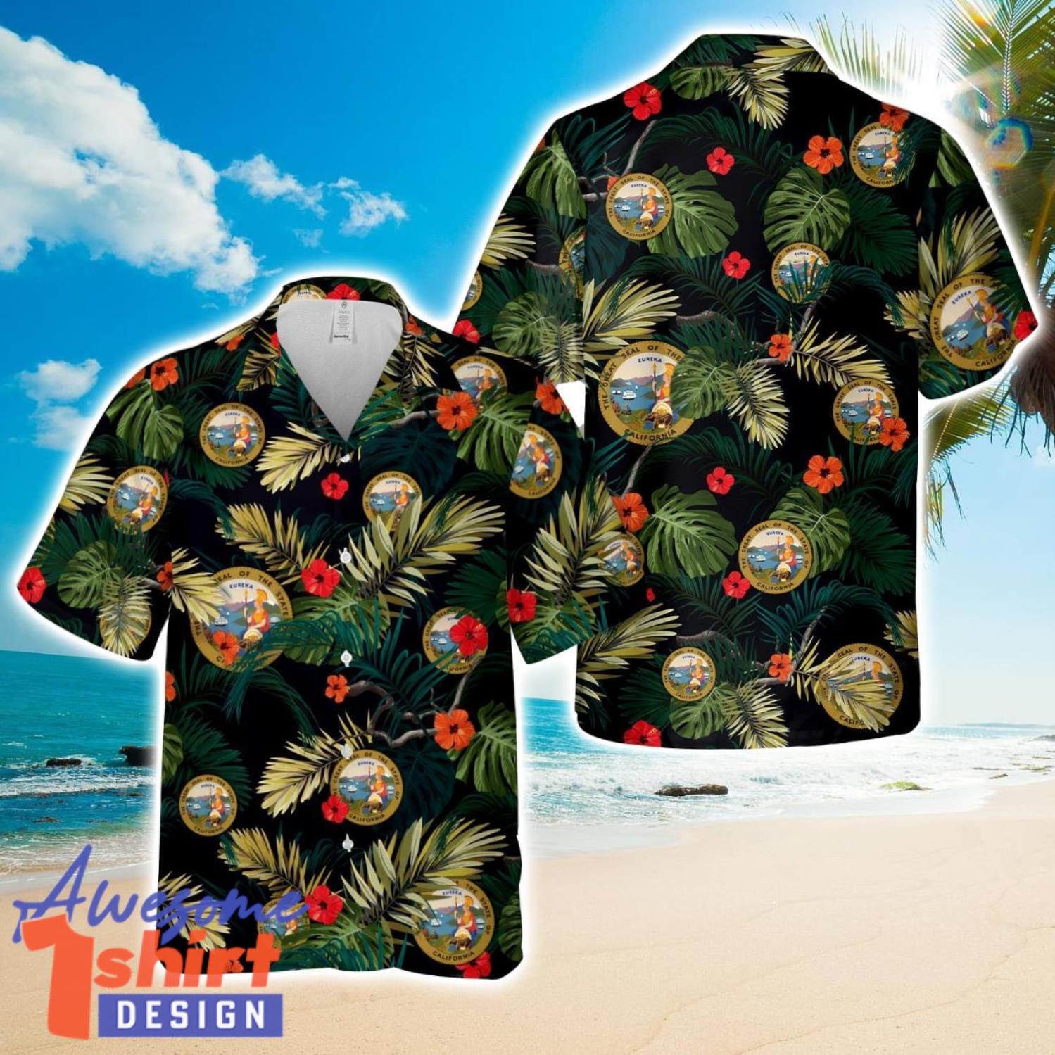 Great Seal of California 3D Beach Shirt Summer Hawaiian Shirt